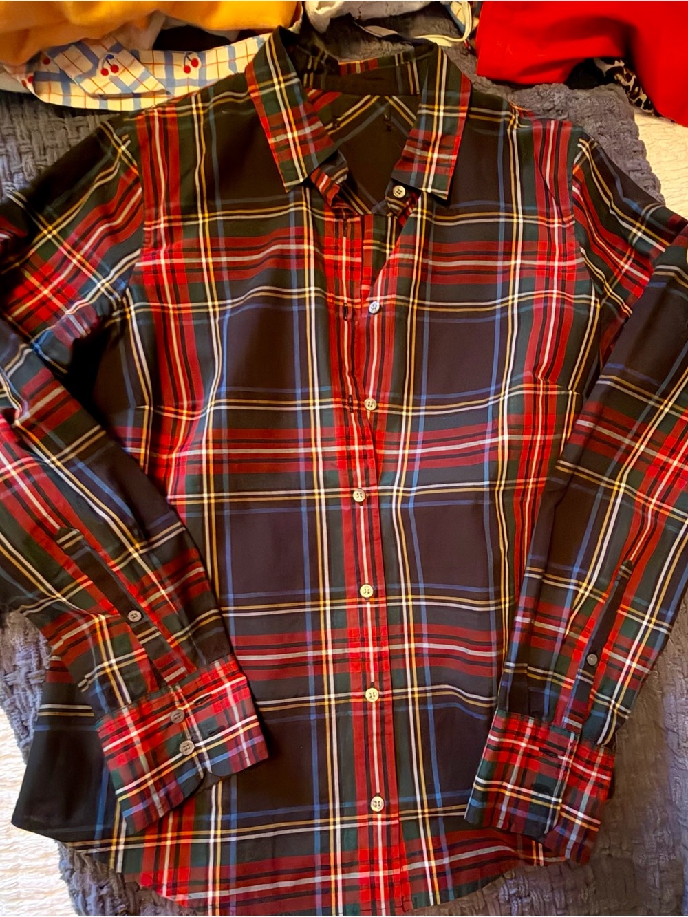 J. Crew Red and Black Plaid Button-Down Shirt
